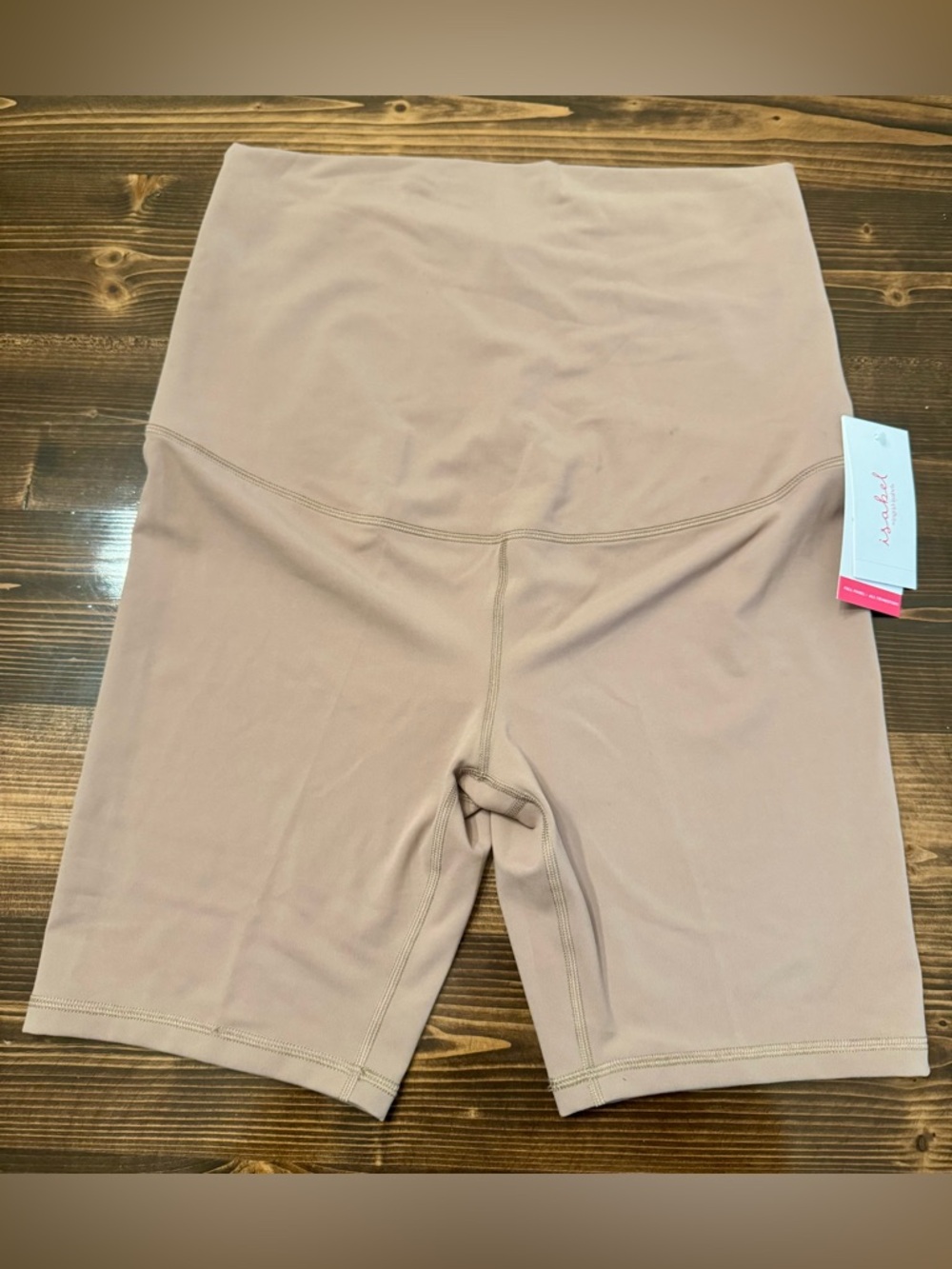 NWT Ingrid & Isabel Maternity Full Panel Bike Shorts in Taupe Size XL
